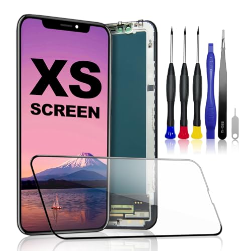 PartageFix iPhone XS Display Komplettes Ersatz-Set LCD 5 8 Zoll FHD + Touchscreen kompatibel mit Modell A1920 A2097 A2098 A2099 A2100 (professionelle Montage Werkzeuge im Lieferumfang