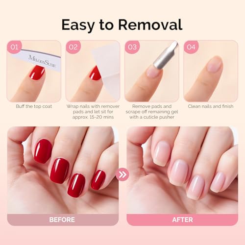 Image of MelodySusie Nail Polish Remover Pads, 200 PCS Acetone Large Size Individually Wrapped Wet Wipes Rapid Gel Polish Removal Portable Travel Kit for Home Professional Use