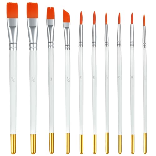 LXUEJIE 10Pcs Cake Painting Brushes Set, Soft Food Safe Cake Paint Brushes for Dusting Edible Glitter, Edible Color Pastry, Cookie, and Cakes Decoration
