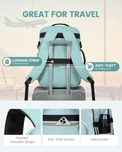 Image of LOVEVOOK 40L Travel Backpack Flight Approved Carry on Backpack,3 Packing Cubes,Waterproof Personal Item Travel Bag,TSA Carry on Luggage Suitcase Travel Essentials,Gifts for Women & Men,fits 17 inch Laptop