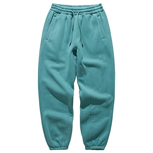 Maiyifu-GJ Men Basic Lightweight Fleece Jogger Loose Drawstring Waistband Sweatpants Athletic Workout Running Track Pants (Green 3,Large)