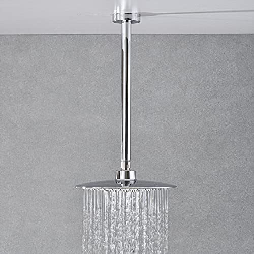 Hanebath 12 Inch Ceiling Mounted Shower Arm And Flange, Chrome Shower Head Extension Arm, Thick 304 Stainless Steel #TOP2