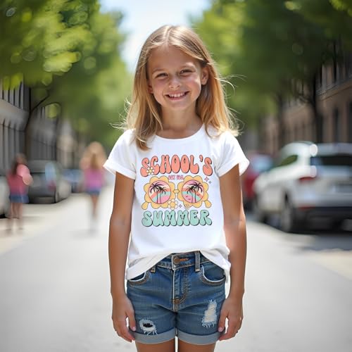 Image of CM C&M WODRO School's Out for Summer Shirt Girl Last Day of School T-Shirt Kids Cute Summer Vacation Short Sleeve Tees Top