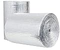 US Energy Products Double Sided Reflective Heat Radiant Barrier Aluminum Foil Insulation (1/4 Thick R8 Double Poly-Air) Roll: Walls Attics Air Ducts Windows Radiators HVAC Garages + More (1ft x 10ft)
