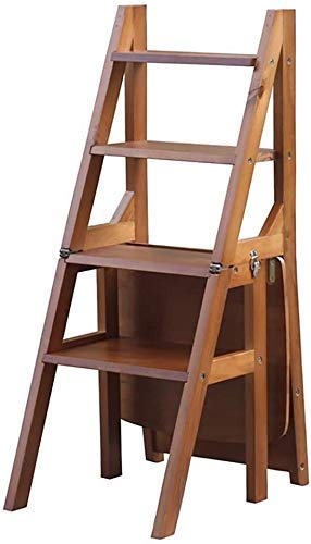 Taburete escalonado de madera plegable de 4 peldaños y zapatero