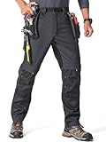 mosingle Men's Work Trousers Durable Stretch Cargo Construction Trousers Heavy Duty Safety Workwear with Multiple Pockets #9927-Grey-34