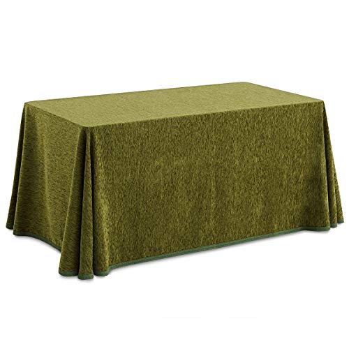 Ropa o Falda Camilla, Enaguilla Rectangular de Tejido Chenilla, Medida 90x120 cm, Color Verde Botella. Mantiene el Calor. Aspecto Aterciopelado y Tacto Muy Suave.