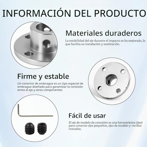Miniatura 3 de 4 Conectores De Acoplamiento De Brida De 10 Mm, Brida Acoplamiento Motor Guía, Accesorios De Acoplador De Eje Para Motores Rc Diy, Material De Hierro Galvanizado, Conector De Motor De Guía Modelo