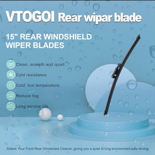 Image of VTOGOI Original Factory Quality Rear Windshield Wiper Blades Replacement For Land Rover Range Rover 2016-2023,Land Rover Range Rover Sport 2016-2023,Easy To Install 15 inch(Pack of 1)