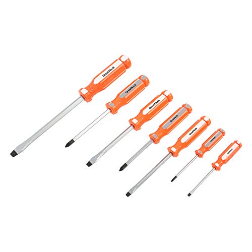 GreatNeck 73772 7 Piece Screwdriver Set, Slotted Phillips Screwdriver Set, GreatNeck Tools, Set of Phillips Screwdrivers, Flat Head Screwdriver Set