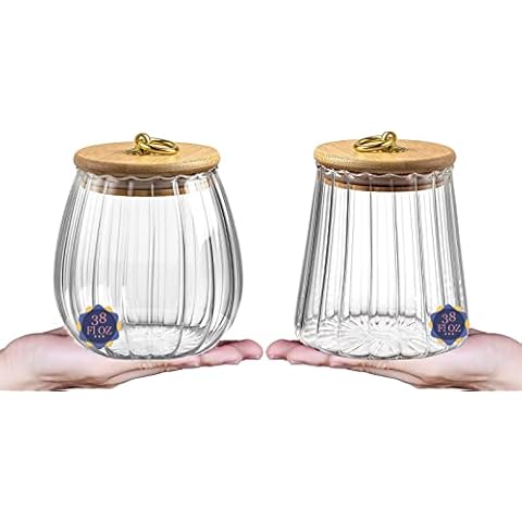 Luftdichtes Süßigkeitenglas mit Bambusdeckel, Glas mit Deckel, 1130 ml Cover