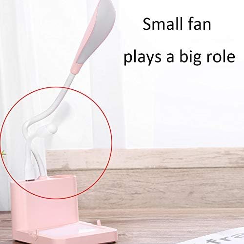 Dorm LED Desk Lamp, Dimmable Bedside Lamps, Eye Protection Light, Craft Table Lamp, Touch Lights, Book Light with Small Fan, Pen Holder, Message Board, 3 Colour Temperatures,White