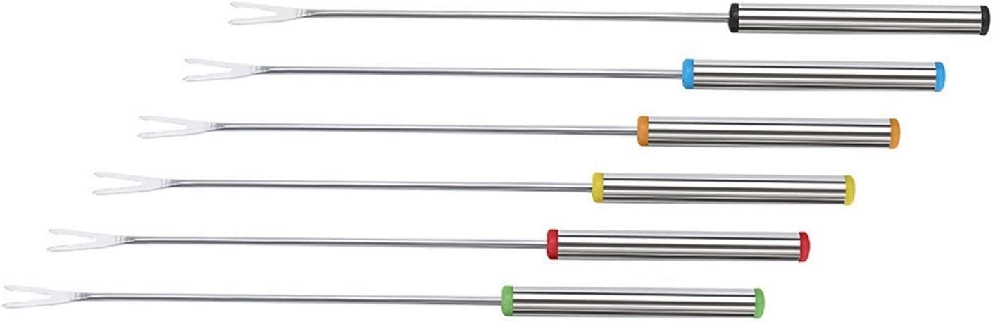 GTHTUHFD Grill Utensilskebab Skewers 6Pcs Stainless Steel Grilled Meat Barbecue Fork Fruit Fork Dessert Fork Bbq Tool Reusable Flat Barbecue Skewers Bbq Needle Stick