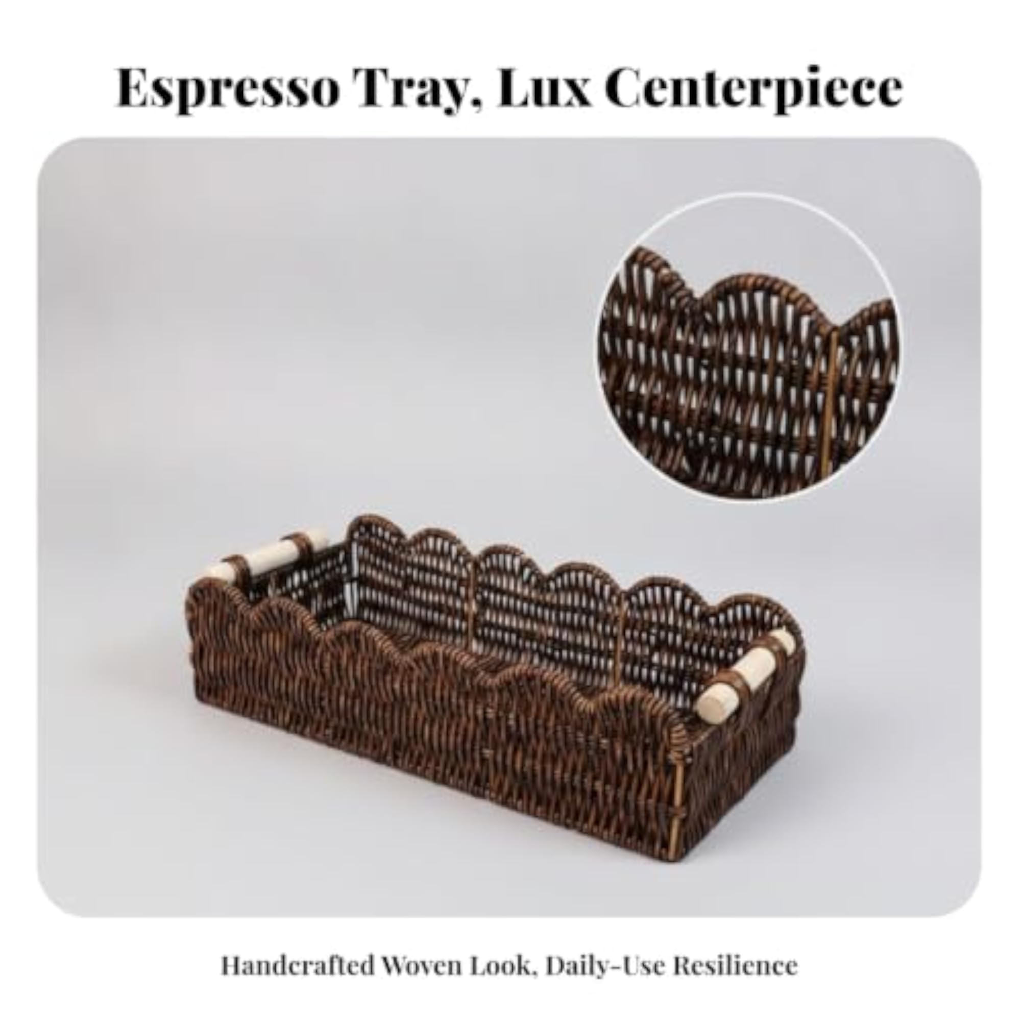 Multipurpose Rattan Style Tray, Lightweight Design