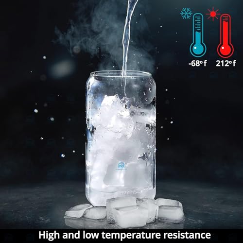 Image of Relayware's 510ML Glass Drinking Jars with Bamboo Lids & Glass Straws - 16oz Reusable Mason Jar Cups, Leak-Resistant Smoothie & Iced Coffee Tumblers for Home, Office & Travel (Pack of 1)