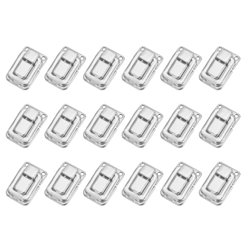 Image of PATIKIL Toggle Catch Lock 1.5 inch x 1 inch, 18 Pack Metal Buckle Hasp Lock Latch Clasp for Jewelry Box Wooden Case Decoration, Silver
