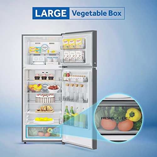 Image of Haier 345 L 3 Star Triple Inverter Frost Free Double Door Refrigerator Appliance Convertible (HEF-35TKS, Black Brushline)