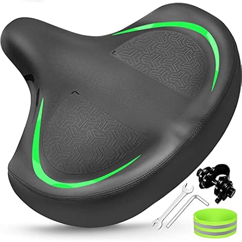 Twomaples Extra Wide Bike Seat, Comfort Bicycle Seat Cushion for Women Men, Ergonomic Oversized Bike Saddle Replacement Unique Design, Universal Fit for Exercise, Stationary, Mountain, Road Bikes Cover