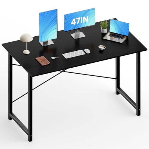 OLIXIS 47 Inch Home Office Desk, Small Computer Work Table with X-Shaped Reinforcement, Home Simple...