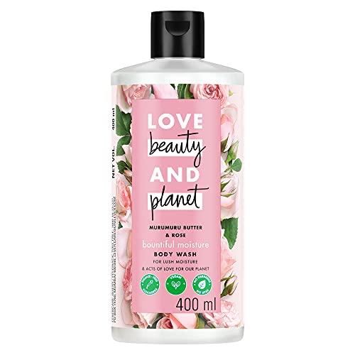 Love Beauty & Planet Murumuru Butter and Rose Moisturising Body Wash|Crème Shower Gel for Soft Skin,400ml Love Beauty & Planet Murumuru Butter and Rose Moisturising Body Wash|Crème Shower Gel for Soft Skin,400ml
