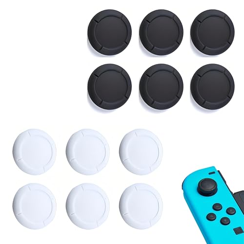 SANTUO Ersatzkappe für Nintendo Switch Joystick - für Nintendo Switch Zubehör, Silikon Joystick Schutzzubehör 3D Grips Caps Für Switch Joy-Con Switch OLED and Switch Lite (12 Stück)