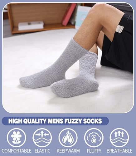 MQELONG Fuzzy Socks for Men & Women Cozy Fluffy Winter Warm Slipper Socks Microfiber Soft Home Sleeping Socks3