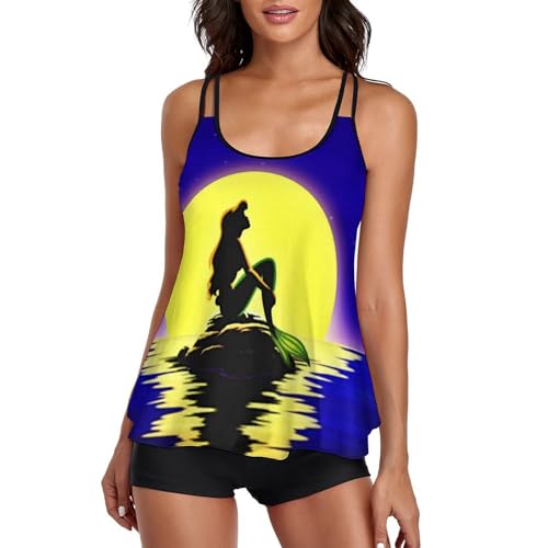 Maillot de bain tankini femme dissimulant le ventre avec shorty protecteur