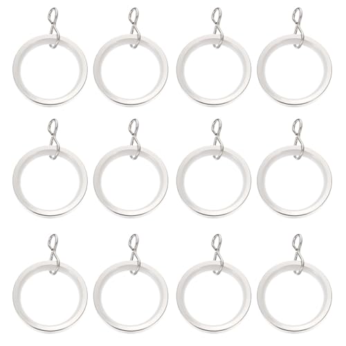 jojofuny 20 Anillas para Cortina de Acero Inoxidable Alta Capacidad de Carga Anillos de Gancho para Varillas Accesorios para Cortinas en Color Plata
