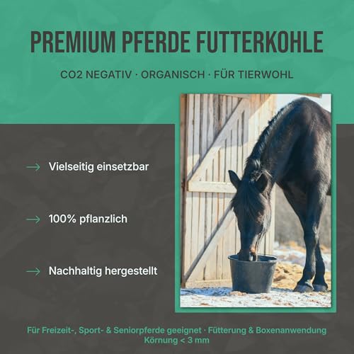 C44-Zittau Premium Futterkohle 0-3 mm für Pferde – 100% natürlicher Futtermittelzusatz für Verdauung, Stallhygiene, Geruchsbindung, Güllequalität & Darmflora – Made in Germany (10L)