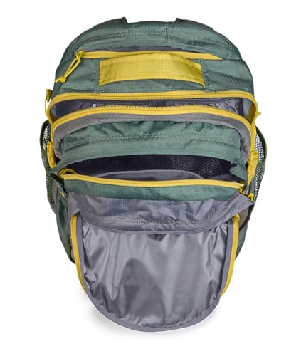 Image of JanSport Odyssey 38L Laptop & Hiking Backpack, Fits 15 inch Laptop or 3 L Hydration Bladder, Cargo Green, Tuck-Away Hip Belt, Dual Main Compartments, Ergonomic Padding, College & Travel Daypack