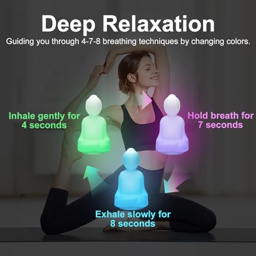 'Breathing Yoga' 4-7-8Guided Visual Meditation Tool for Slow Your Breathing & Calm Your Mind for Stress & Anxiety Relief&Guided Mindfulness | a Great Friend for Adults and Children - Image 3