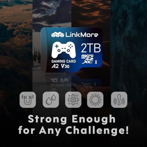 Image of LinkMore 2TB Gaming Micro SDXC Card, A2, UHS-I, U3, V30, Class 10, Read Speed Up to 160MB /s, Write Speed Up to 130MB /s, SD Adapter Included (XV23 PRO)