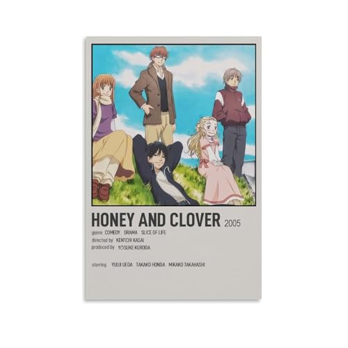 LFQYEOUHOU Póster decorativo de anime Honey And Clover para pared, pintura decorativa para dormitorio, 50 x 75 cm, estilo sin marco