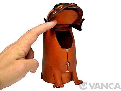 Amazon.co.jp: パグ 犬 本革製 貯金箱 VANCA CRAFT 革物語(日本製