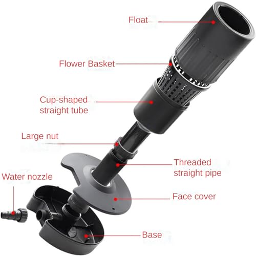 Skimmer para estanque 60W, limpieza de superficie ajustable miniatura 7