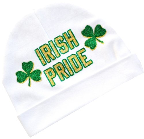 Irish Pride St. Patrick's Day Glitter Baby Hat (White)