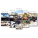 Wall Art Painting 5 Panel Old Classic and Vintage Cars at Rural Junkyard in Winter Painting Pictures Print On Canvas Car The Picture for Home Modern Decoration Stretched by Wooden Frame Ready to Hang