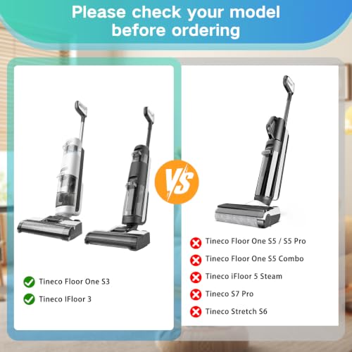 Image of Accessory Set for Tineco iFloor 3 / Floor One S3 Wet and Dry Vacuum Cleaner Replacement Parts 7 Pieces Accessories 3 Roller Brushes + 3 HEPA Filters + 1 Cleaning Brush