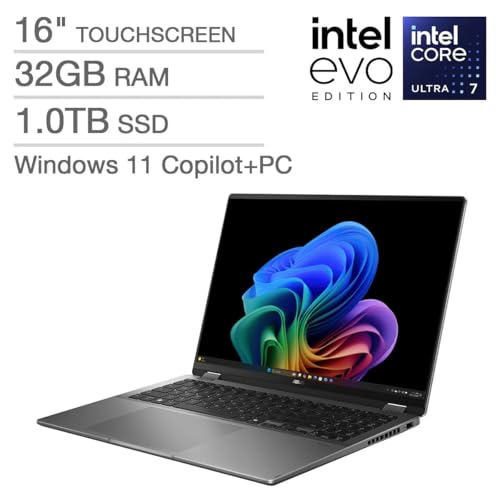 Image of ASUS Vivobook 16 inch OLED 120Hz Touchscreen Flip Copilot+ PC - Intel EVO Edition Core Ultra 7 258V Processor - 32GB LPDDR5X RAM - 1TB SSD - Thunderbolt 4 - Wi-Fi 7 - Windows 11 Pro