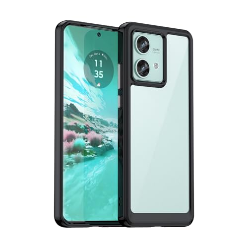 Motorola Edge 40 Neo �p �P�[�X �N���A �ϏՌ� PC�w��+TPU �_�� �h�w�� �ČRMIL�K�i �X�g���b�v�z�[���t�� ���C�����X�[�d�Ή� ���� ���^ ���ϖh�~ ����h�~ (�u���b�N) 15-Edge 40N-04