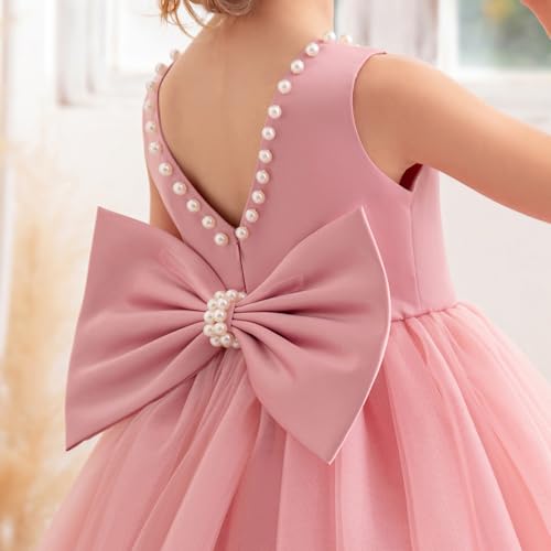 Flower Girl Dress Kids Satin Tulle Wedding Guest Party Birthday Bridesmaid Communion Pageant Prom Ball Gown Maxi4