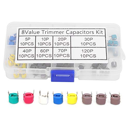 Condensateurs variables 6mm lot de 80 pièces assorties de 5pF à 120pF