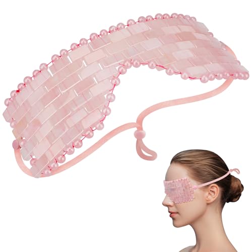 LazyGa Rose Quartz Eye Mask, Natural...