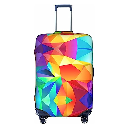 Housse de bagage géométrique arc-en-ciel extensible - Housse de protection valise extensible