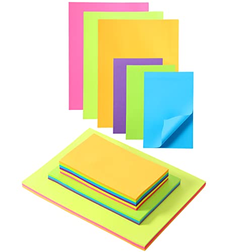 12 Pack Sticky Notes 8 x 6 Inch, 6 x 4 Inch, 5 x 3 Inch, 6 Color Bright Colorful Sticky Notes Self Sticky Notes Sticky Note Pads Colored Sticky Paper, 30 Sheets/Pad