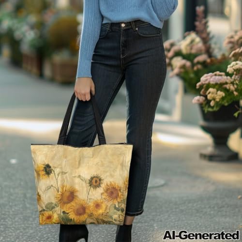 Image of Art Lover Zippered Tote Bag Waterproof Large Work Tote Bags, Artwork Women's Purse Handbags Travel Totes