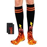 Wiederaufladbare beheizte Socken – Strumpf App-Steuerung 5000 mAh – 5000 mAh wiederaufladbare beheizte Damensocken, für Winter, Jagd, Wandern, Camping, kaltes Wetter, Laufen, Skifahren, Weihnachten
