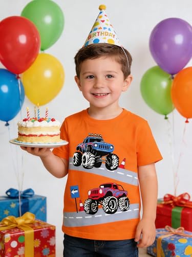 Funnycokid Toddler Boys Shirts Kids Tshirt Truck Tees 4T 5T Clothes - image 2