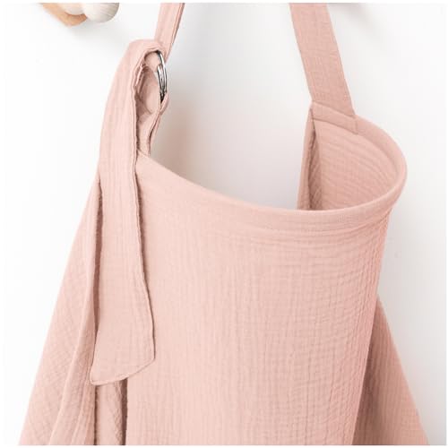 Image of MairMore Muslin Nursing Covers for Breastfeeding, Privacy Breast Feeding Cover with Arch Neckline for Mom and Baby, Breathable 100% Cotton Nursing Apron Multi-use Stroller Cover