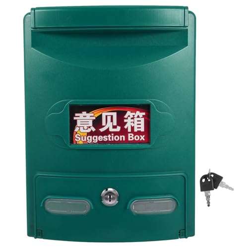 jojofuny Cassetta Postale a Muro con Serratura, Cassetta Sicura per Esterni, ABS Verde, 28.5 x 21.5 x 8 cm, Cassetta Postale Residenziale con Serratura e Chiavi, Multi-Functionale per Casa e